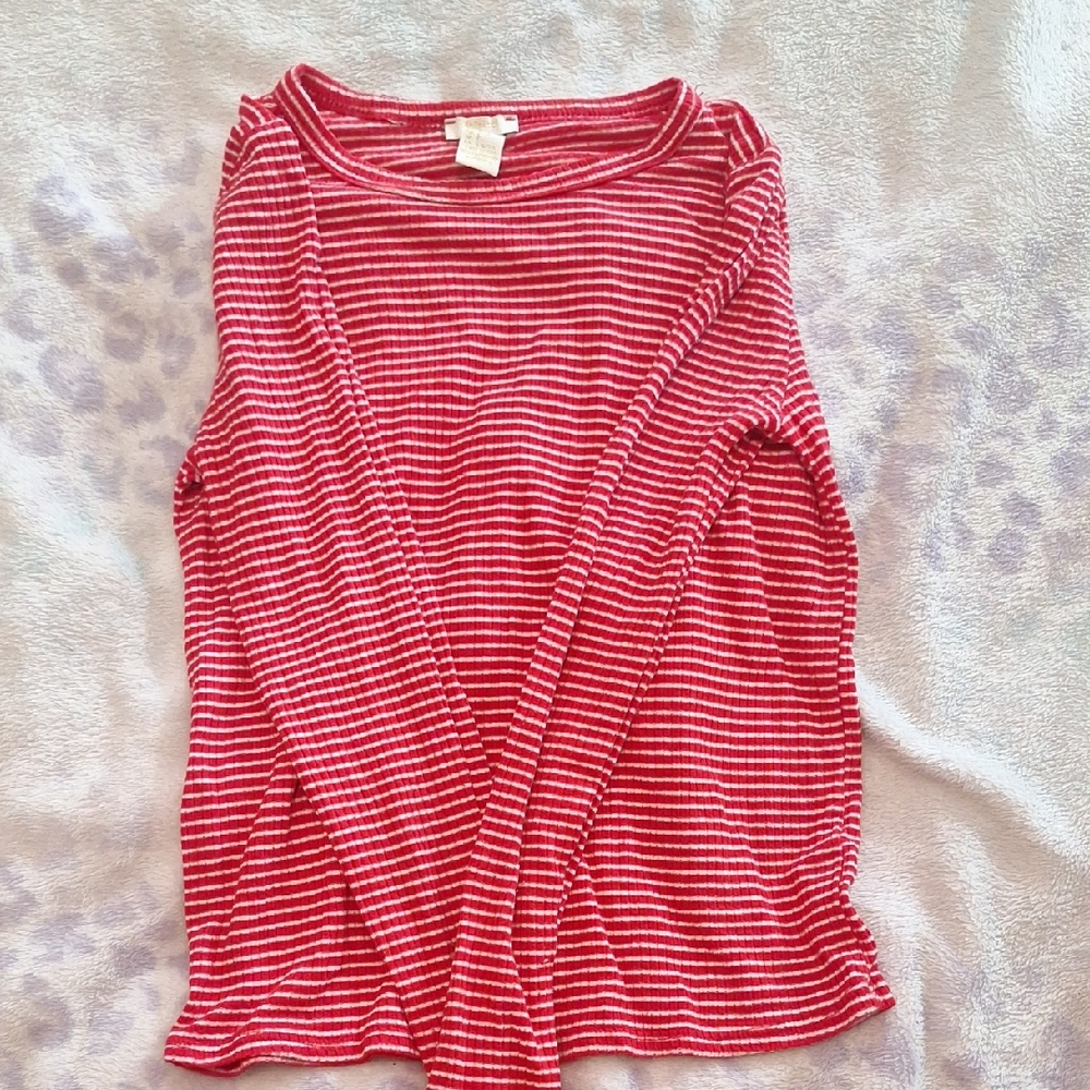 Forever 21 Vibrant Red and White Tank Top